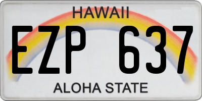 HI license plate EZP637