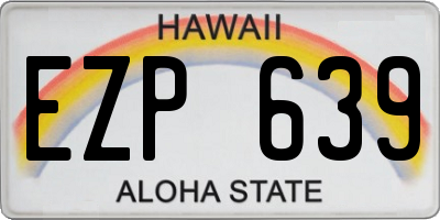 HI license plate EZP639