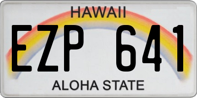 HI license plate EZP641