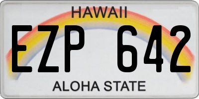 HI license plate EZP642