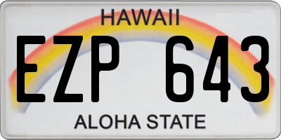 HI license plate EZP643