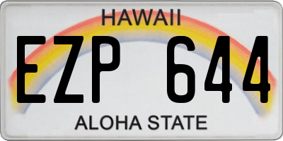 HI license plate EZP644