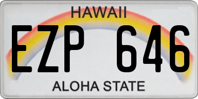 HI license plate EZP646