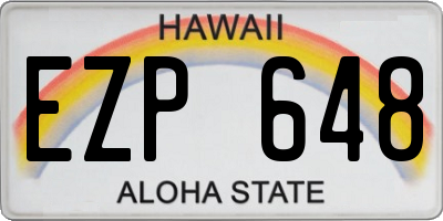 HI license plate EZP648