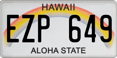 HI license plate EZP649