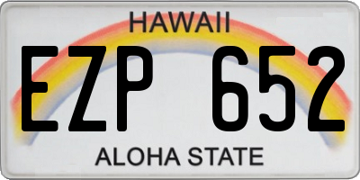 HI license plate EZP652