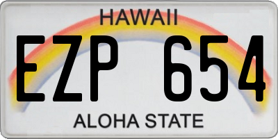 HI license plate EZP654