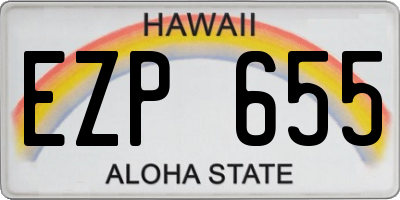 HI license plate EZP655