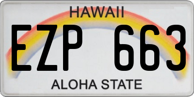 HI license plate EZP663