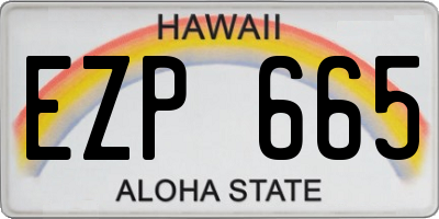HI license plate EZP665