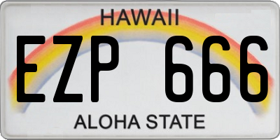 HI license plate EZP666