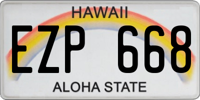 HI license plate EZP668
