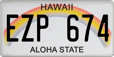 HI license plate EZP674