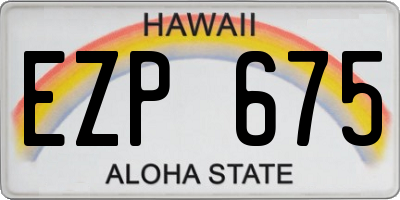 HI license plate EZP675