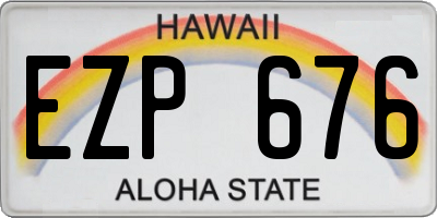 HI license plate EZP676