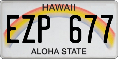 HI license plate EZP677