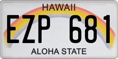 HI license plate EZP681