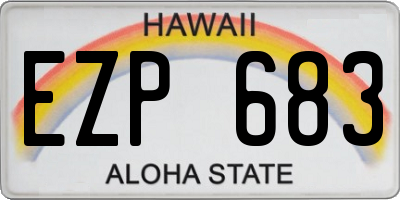 HI license plate EZP683