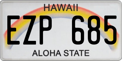 HI license plate EZP685