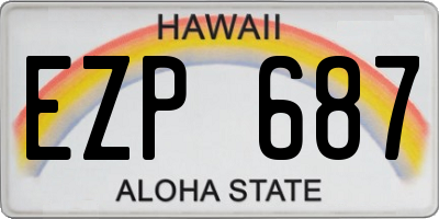 HI license plate EZP687