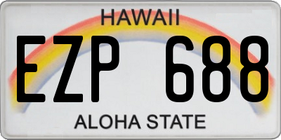 HI license plate EZP688