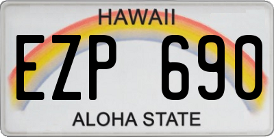 HI license plate EZP690