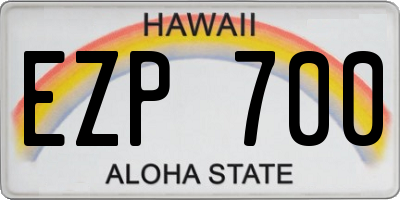 HI license plate EZP700