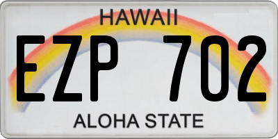 HI license plate EZP702