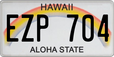 HI license plate EZP704