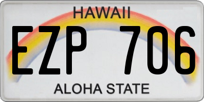 HI license plate EZP706