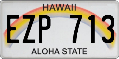 HI license plate EZP713