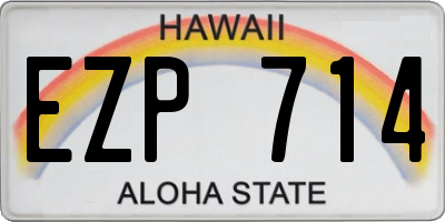 HI license plate EZP714