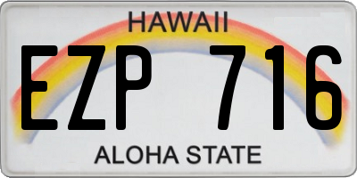 HI license plate EZP716