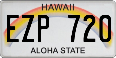 HI license plate EZP720
