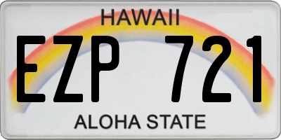 HI license plate EZP721