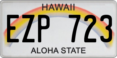 HI license plate EZP723