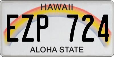 HI license plate EZP724