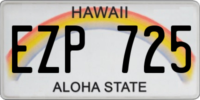 HI license plate EZP725