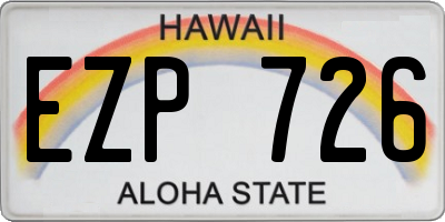 HI license plate EZP726