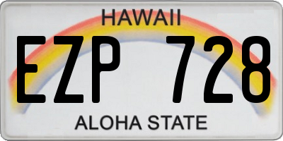 HI license plate EZP728