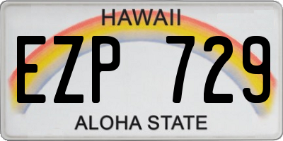 HI license plate EZP729