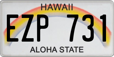 HI license plate EZP731