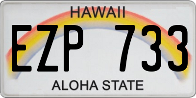 HI license plate EZP733