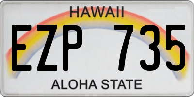 HI license plate EZP735
