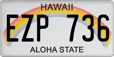HI license plate EZP736