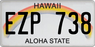 HI license plate EZP738