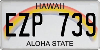 HI license plate EZP739