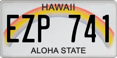 HI license plate EZP741