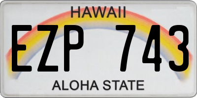 HI license plate EZP743