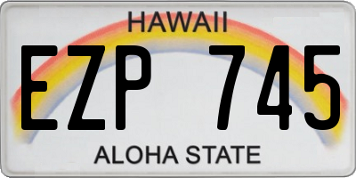 HI license plate EZP745